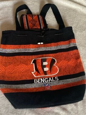 Cincinnati Bengals Orange & Black Knit Drawstring Backpack